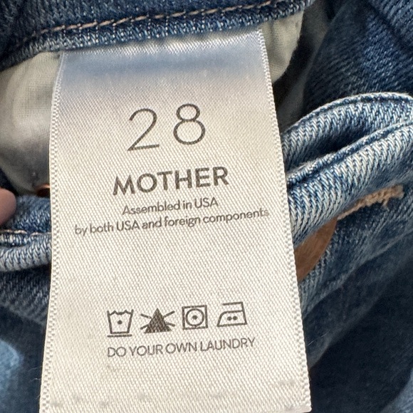 MOTHER - LIL ROLLER FRAY Wide-Leg Light Blue Washed Denim Jeans - Picture 7 of 10